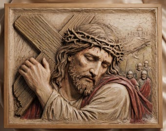 Jesus Passion Relief STL | 3D Model for CNC Router & 3D Printer | Christian Art