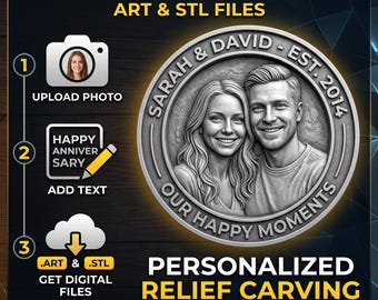 Custom Photo to 3D Relief STL File | Hand-Crafted Digital Sculpting (Digital Download)