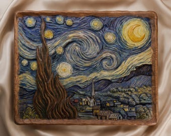 Starry Night 3D STL File for CNC Router | 3D Printer | Wood Carving | Relief Model