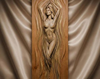 Fichier STL détaillé de relief d'art féminin nu - Modèle pour fraiseuse CNC et imprimante 3D