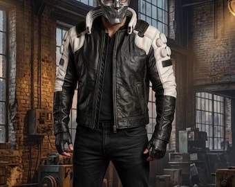 Sci Fi Leather Jacket Men Women, Techwear Jacket, Futuristic Cyberpunk Leather Coat, Cosplay Jacket, Unisex Streetwear