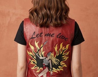 Claire Redfield Leather Vest | Resident Evil Gamer Cosplay Costume for Women