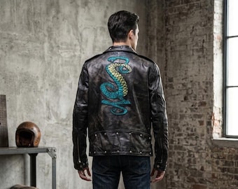 Fallout 3 Tunnel Snakes Leather Jacket | Vault 101 Distressed Cafe Racer Coat | Gaming Cosplay Biker Jacket