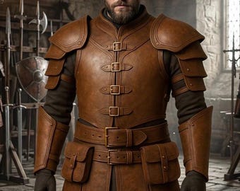 Personalized Medieval Leather Armor Set, Viking Warrior LARP Costume, Fantasy Knight Cosplay Armor, Handmade Custom Battle Outfit