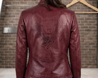 Claire Redfield RE2 Leather Jacket | Resident Evil 2 Red Biker Coat | Women's Gaming Cosplay Costume