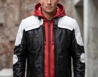 Red Hood Arkham Knight Leather Jacket | Jason Todd Cosplay Vest | Gotham Knight Tactical Costume