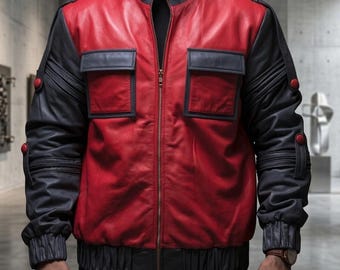 Marty McFly Back to the Future 2 Jacket | 80s Movie Cosplay Leather Coat | Retro BTTF Costume