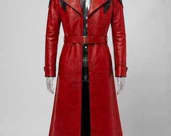 Dante Inspired Red Leather Trench Coat | Gaming Cosplay Costume