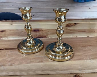 Pair Vintage Baldwin Brass Taper Candlestick Holders