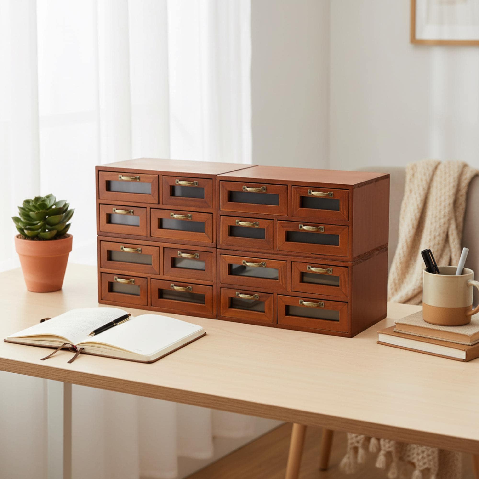Wooden Apothecary Cabinet Multi Drawer Desktop Organizer Jewelry Holder ...
