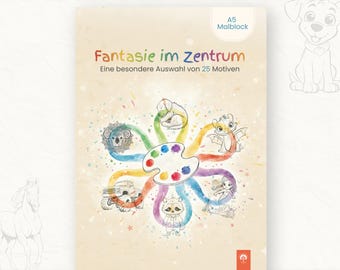 Malblock Kinder A5 – 25 Ausmalbilder, besondere Auswahl, kreative Beschäftigung & Geschenkidee