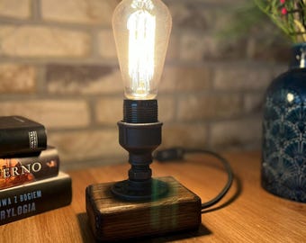 Lámpara de mesa estilo vintage/loft con bombilla Edison