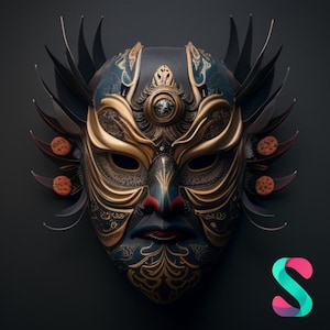 Ornamental Full-Face Mask – 3D Printable STL File