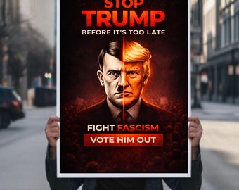 No Kings Protest Sign PRINTABLE, Pro Democracy, Anti-Trump, Resist Fascism Poster For March, Digital Download, Political Activist Rally Sign