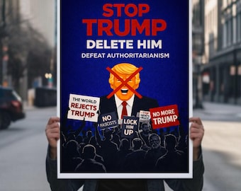 No Kings Protest Sign PRINTABLE, Pro Democracy, Anti-Trump, Resist Fascism Poster For March, Digital Download, Political Activist Rally Sign