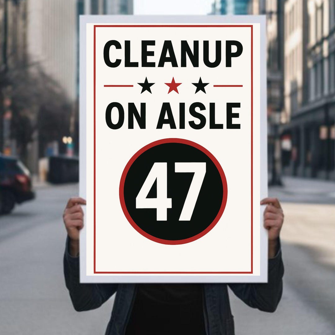 Cleanup on Aisle 47 Protest Sign SVG PNG Jpg Pdf, Anti-trump No Kings ...