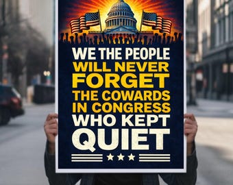 Nous, le peuple, n'oublierons jamais le signe de protestation imprimable, affiche anti-Trump de No Kings pour mars, signe de rassemblement de militant politique en téléchargement numérique