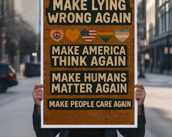 Make Lying Wrong Again Resist Protest Sign PRINTABLE, Anti-Trump Protest Poster For March, Digital Download, Political Activist Rally Sign