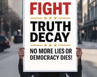 Fight Truth Decay Protest Sign SVG PNG jpg pdf, Anti-Trump No Kings Poster For March, Political Activist Rally Sign,printable