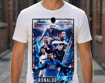 CR7 PNG | クリスティアーノ・ロナウド デジタルダウンロード | 黒シャツ用 300 DPI ハーフトーン。