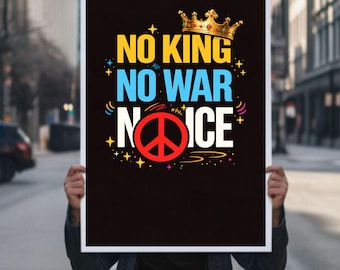 No King No War No ICE No Fascist Protest Sign PRINTABLE, Anti-Trump Protest Poster For March, Political Activist Rally Sign Digital Download