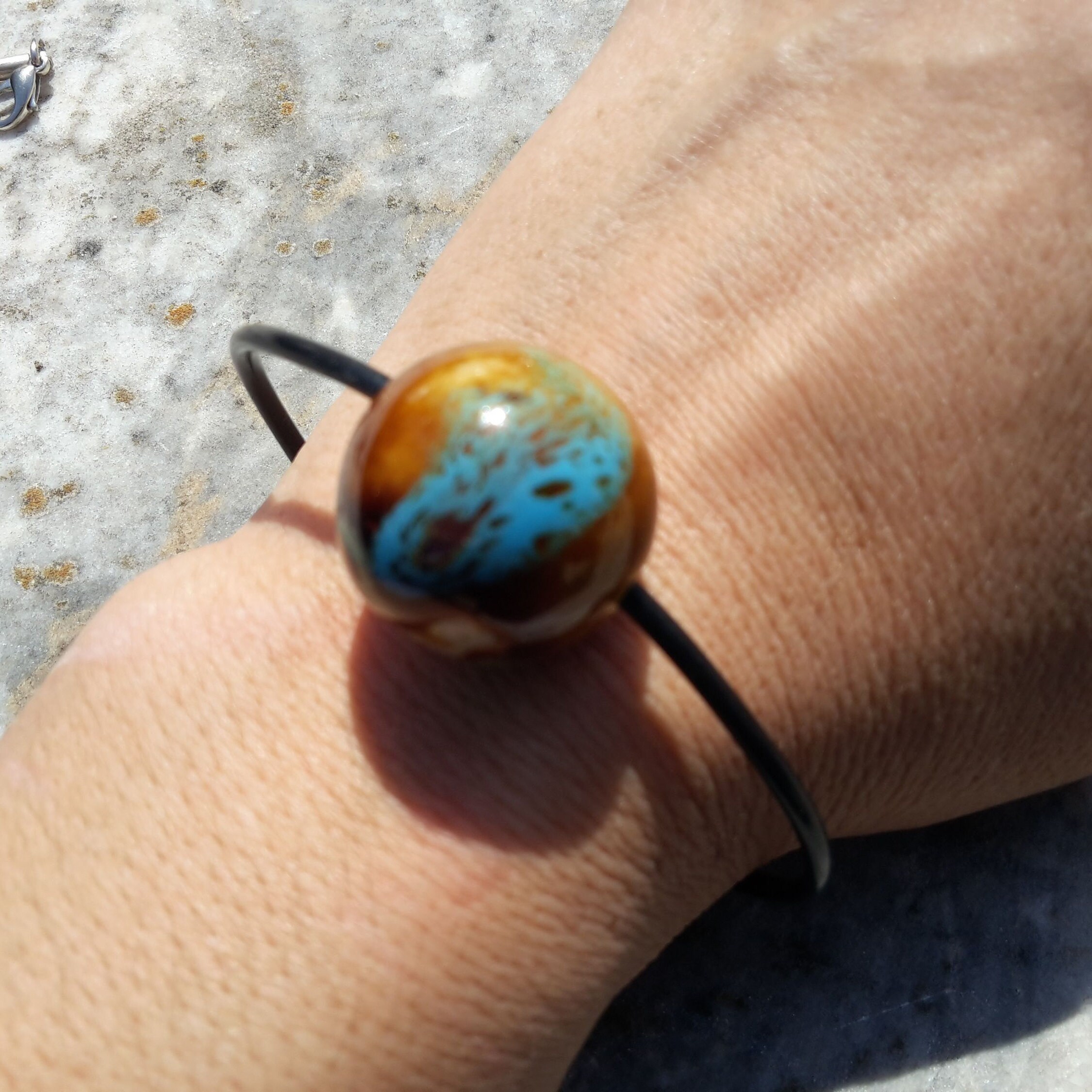 Set of rubber bangle/ooak bangle set Etsy