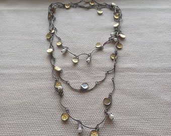 Light chain necklace with coins/Wrap coin necklace