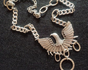 Mens Eagle Necklace ,Bold Chain Necklace