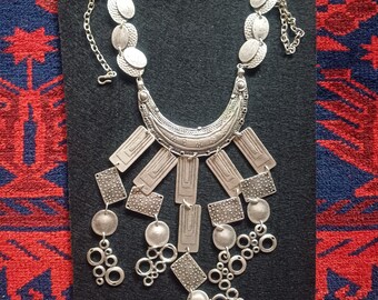 Moon plate,tassel necklace long