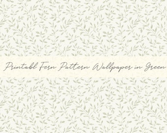 Dollhouse Miniature Printable- 12th scale DIY - Printable Fern Pattern Wallpaper [Digital File]/Digital Vintage Paper Pattern