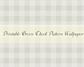 Miniature Printable- 12th scale DIY - Printable Green Checker Pattern wallpaper[Digital File]/Digital Vintage Paper Pattern