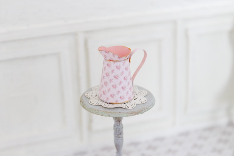 Pattern For Miniature Pitcher Dollhouse Miniature Printable- 12th Scale DIY - Shabby Chic Pitcher in ...