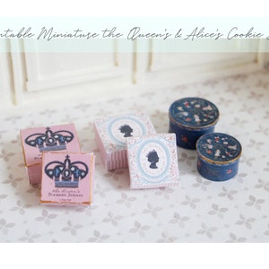 Dollhouse Miniature Printable- 12th scale DIY - the Queen's and Alice's Decoration Box set (3 Pattern, 6 Sizes) [Digital File]