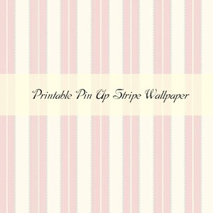 Dollhouse Miniature Printable- 12th scale DIY - Printable Pin Up Stripe Wallpaper [Digital File]/Digital Vintage Paper Pattern