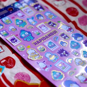 Sanrio はぴだんぶい HAPIDANBUI sticker gold-foiled Sanrio Genuine Bad Badtz-Maru Tuxedosam Keroppi Pochacco Hangyodon Ahirunopekkle sticker sheet
