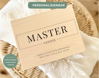 Personalisierte Holzbox Master Geschenk  | Geschenk zum Masterabschluss | Erinnerungsbox Studium | Individuelle Holzbox mit Name oder Jahr