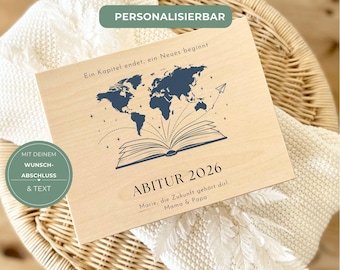 Abschluss Geschenk Holzbox personalisiert | Abi 2026 Geschenk | Abitur, Mittlere Reife, Bachelor, Master, Meister Abschlussbox mit Druck