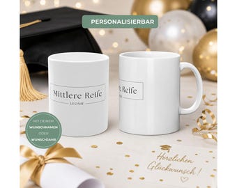 Mittlere Reife 2026 Tasse personalisiert – Geschenk zum Schulabschluss | Realschule Tasse | Abschlussgeschenk Tochter Freundin Schüler