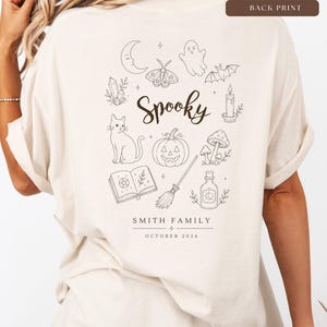 Personalized Halloween Family Shirt, Spooky Family Shirt, Custom Halloween Shirt, Matching Family Halloween Tee, Cozy Fall Shirt, Back Print