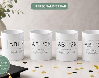 Abitur Tasse 2026 personalisiert mit Name – ABI ’26 Geschenk | Abi Geschenk Schüler | Abschluss Tasse | personalisierte Kaffeetasse