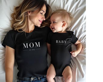 Personalized Mom and Baby Matching Outfit, First Mother’s Day Gift, Mama and Mini Shirts, Custom New Mom Gift, Mother’s Day Outfit Set