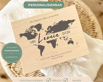 Personalisierte Holzkiste Abitur 2026 Geschenk, Erinnerungskiste mit Name & Spruch, Abschluss Geschenk Tochter Sohn, Abi Geldgeschenk Box