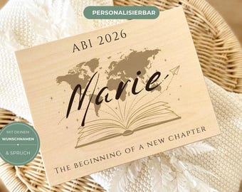 Personalisierte Holzbox Abi Geschenk  | Geschenk zum Abitur 2026 | Erinnerungsbox Abitur | Holzbox mit Name | Graduation Geschenk