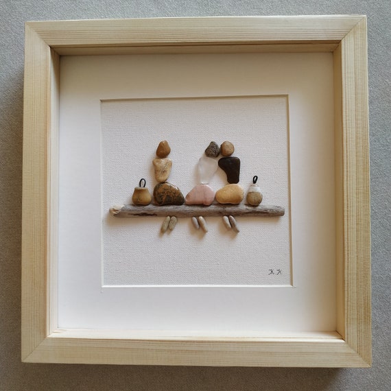 3 Girls on a Bench Pebble Art - Etsy