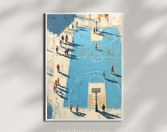 Colourful Werner Bronkhorst Inspired Modern Basketball Print- Textured Sport Wall Art - Lebron James Poster - NBA Decor - Sport Art