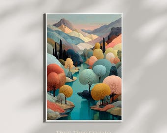 Nicolas Party Inspired Wall Art - Vintage Gallery Painting - Home Textured Art Gift - Fine Art Style Wall Print - Abstract Nature Minimalist