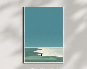 Lámina minimalista inspirada en Werner Bronkhorst - Arte mural de golf con textura - Póster del US Open - Decoración del Masters - Deporte - Rory McIlroy