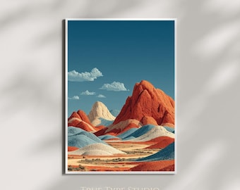 Georgia O'Keeffe Inspired Landscape Nature Print - Vintage Mountain Range Dessert Wall Art - Gallery Home Textured Gift - Fine Wall Print