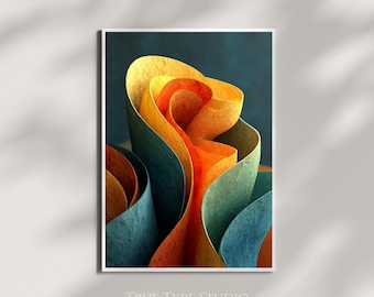 Georgia O'Keeffe Inspired Stone Floral Print – Minimalist Urban Brutalism Wall Art - Museum Gallery Style Poster - Home Wall Art Gift