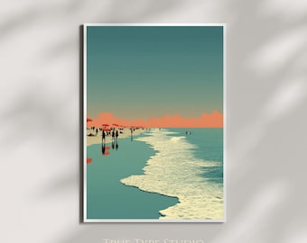 Minimalist Abstract Style Wall Art - Milton Avery Inspired Print - Home Art Gift - Minimalist Coastal Beach Summer Canvas Print